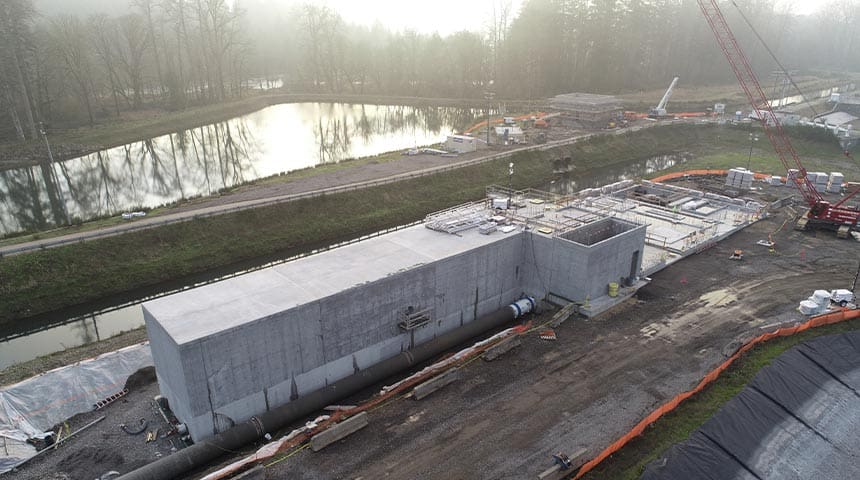 Construction of building at Salem Geren Island