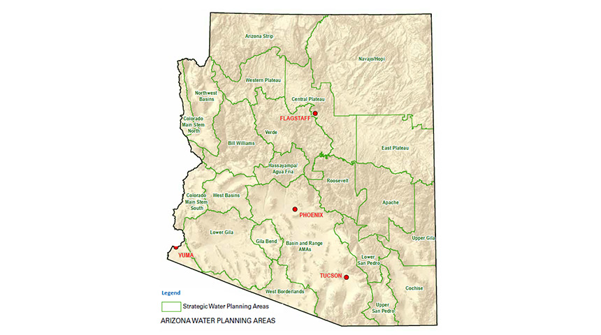 Map of 22 Arizona planning regions