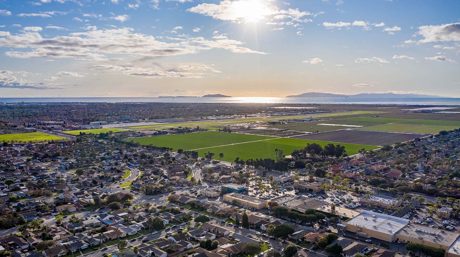 Aerial photo of Oxnard, California, representing Carollo's operational resilience services.