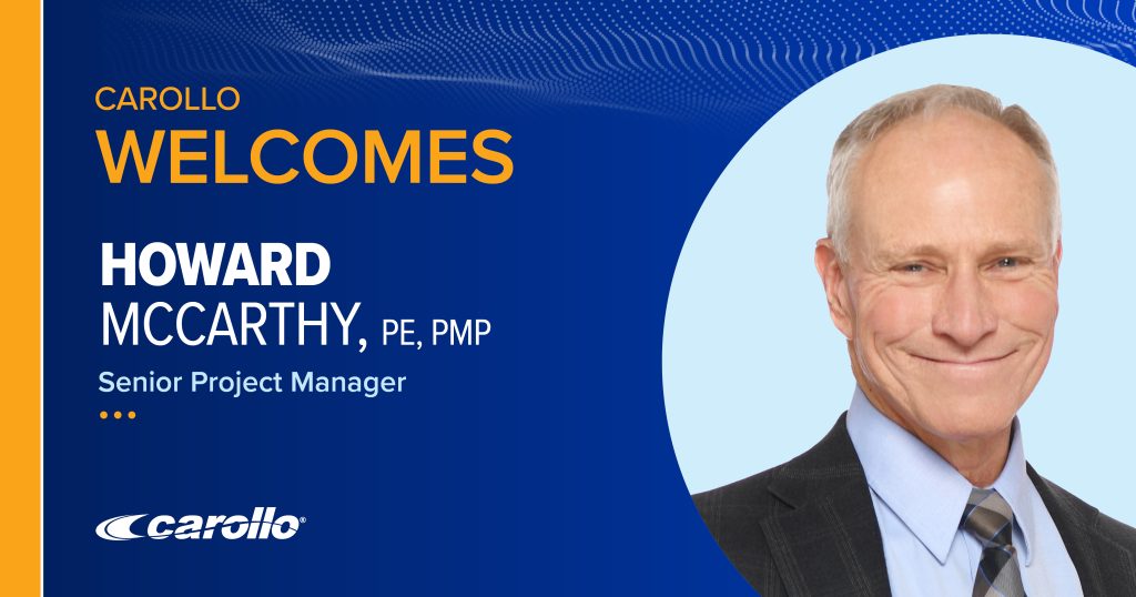 photo of Howard McCarthy in an announcement of his hire at Carollo Engineers