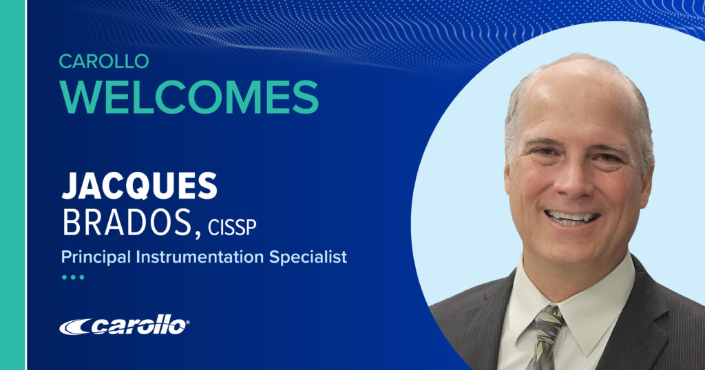 Headshot of SCADA and cybersecurity expert Jacques Brados who recentlty joined Carollo as Principal Instrumentation Specialist.