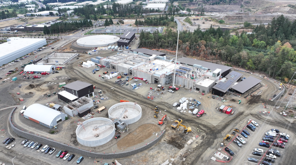 Arial shot of the Wilamette Water Supply Program managed by Carollo Engineers